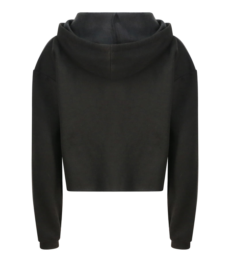 Cropped hoodie - sort