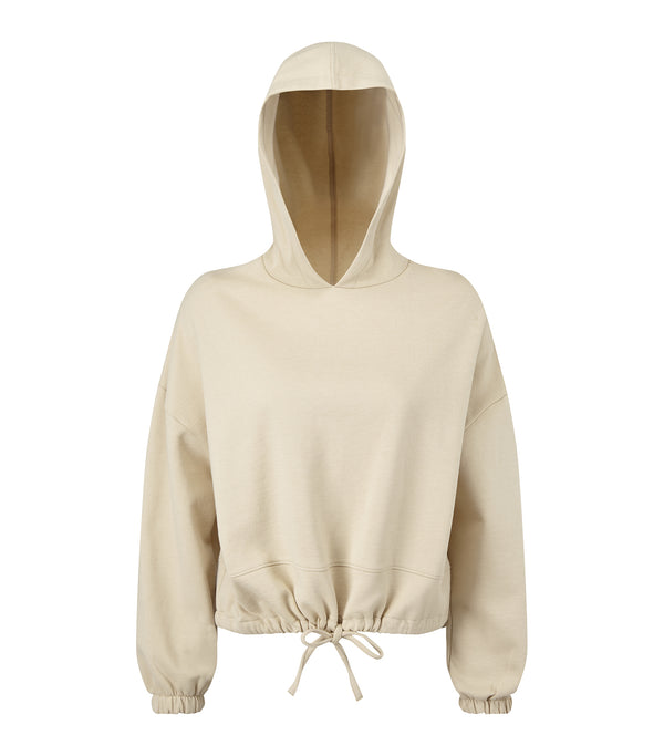 Cropped oversize hoodie - nude