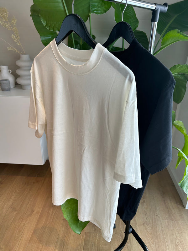 Box fit tee - cream