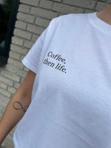 Coffe tee - hvid/brun