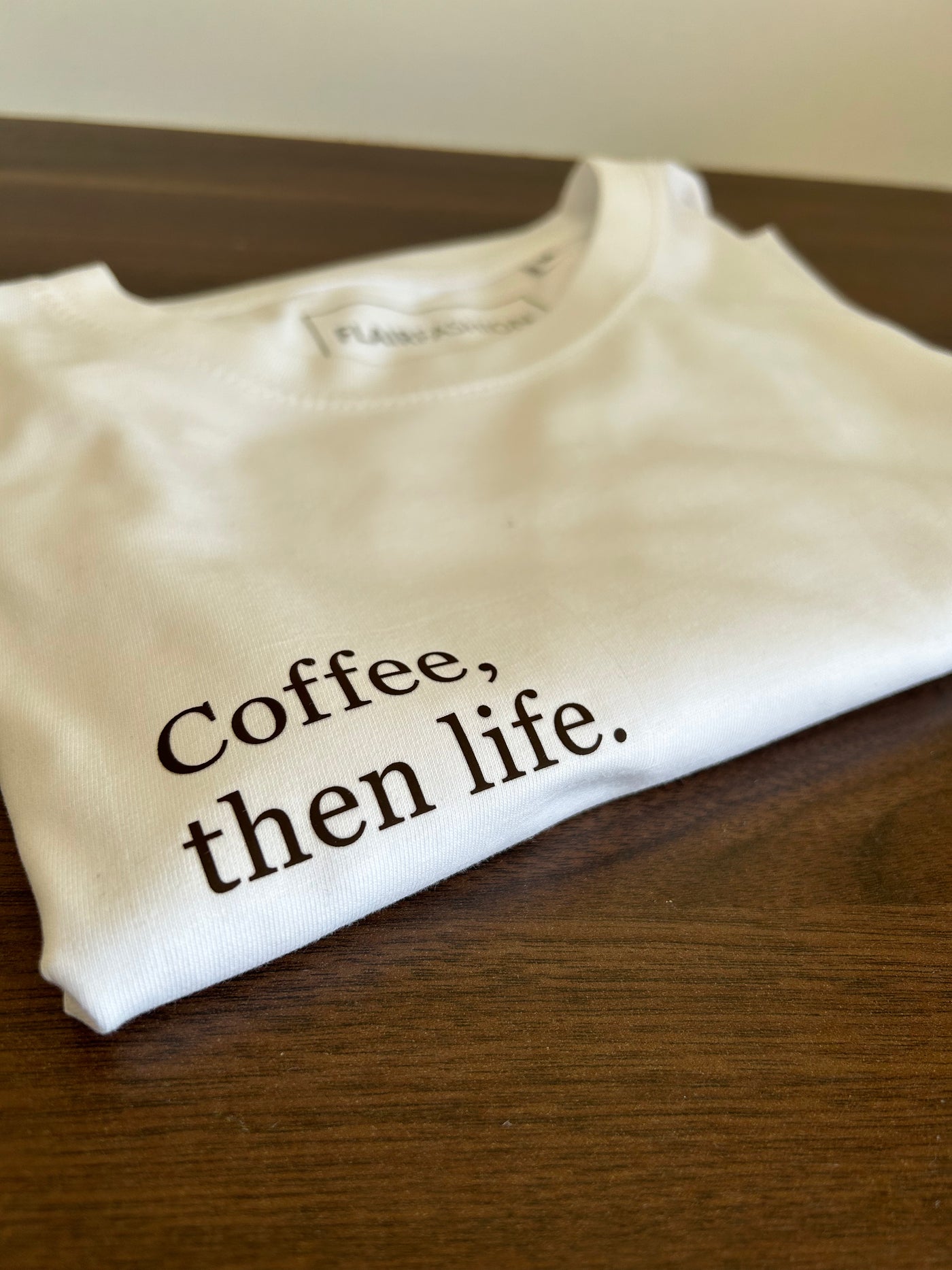 Coffe tee - hvid/brun