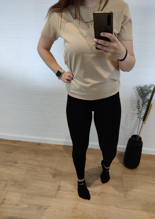 Økologisk shape tee - Sand