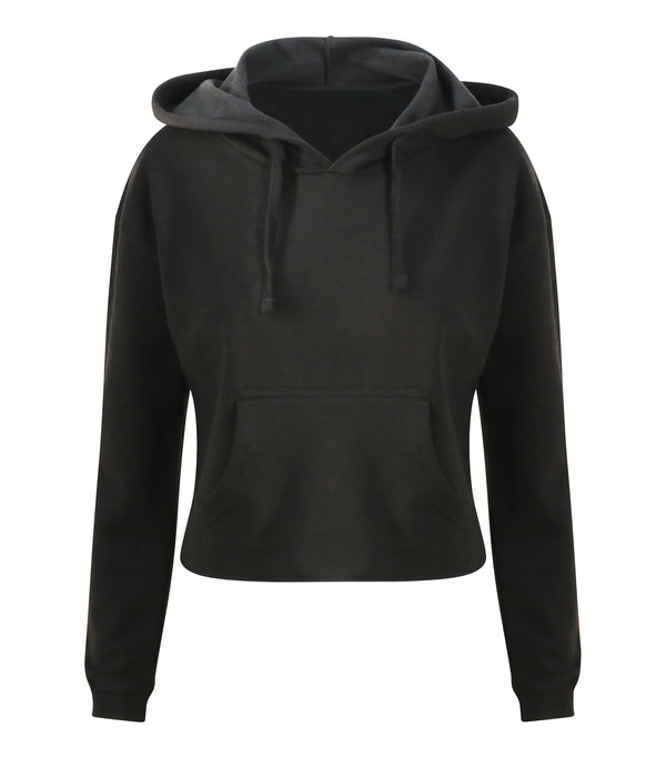 Cropped hoodie - sort