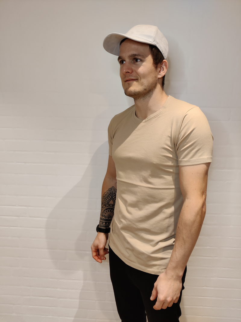 Økologisk shape tee - Sand